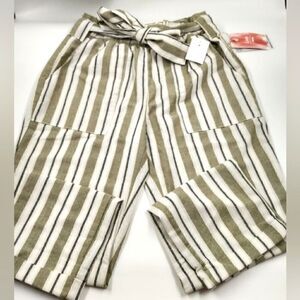 Light Jogger Cotton Pant Belt Tie Front Cuff Pant SZ Med Cisono